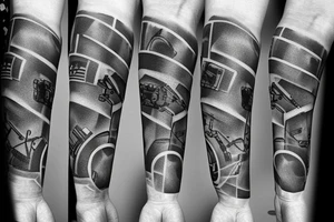 Left arm sleeve Military, Christian, guns, Florida, geometric tattoo idea
