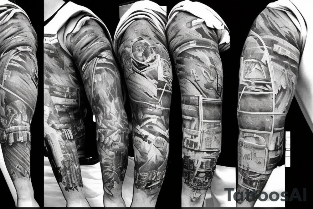 Left arm sleeve Military, Christian, guns, Florida, tattoo idea