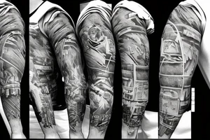 Left arm sleeve Military, Christian, guns, Florida, tattoo idea