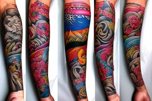 Full left arm sleeve Florida tattoo idea