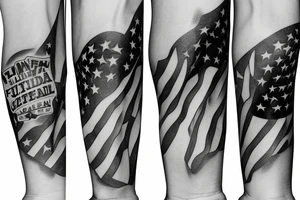 Full left arm sleeve Florida Christian guns United States, patriotic tattoo idea