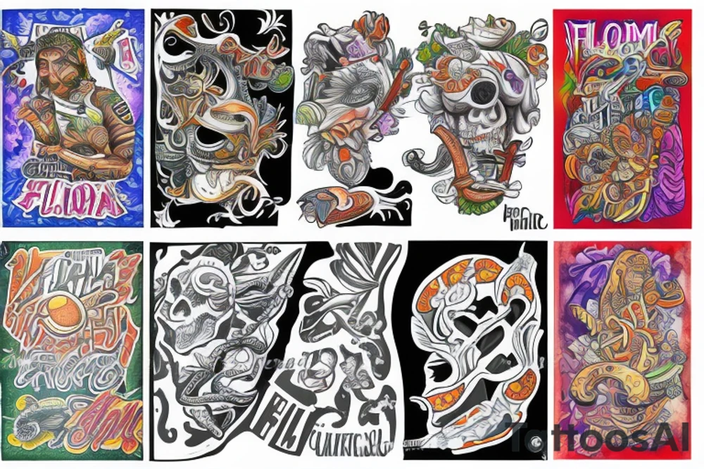 Full left arm sleeve of Florida tattoo idea