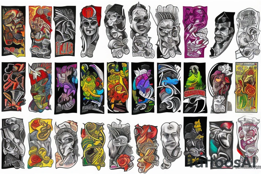 Full left arm sleeve of Florida tattoo idea