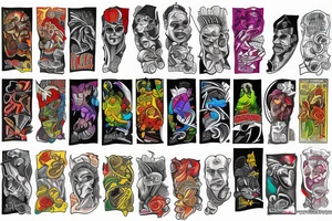 Full left arm sleeve of Florida tattoo idea