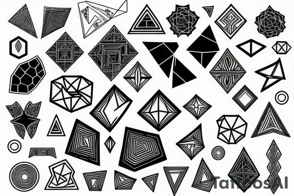 Geometric transition to organic tattoo idea