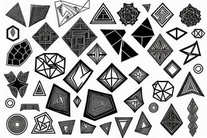 Geometric transition to organic tattoo idea