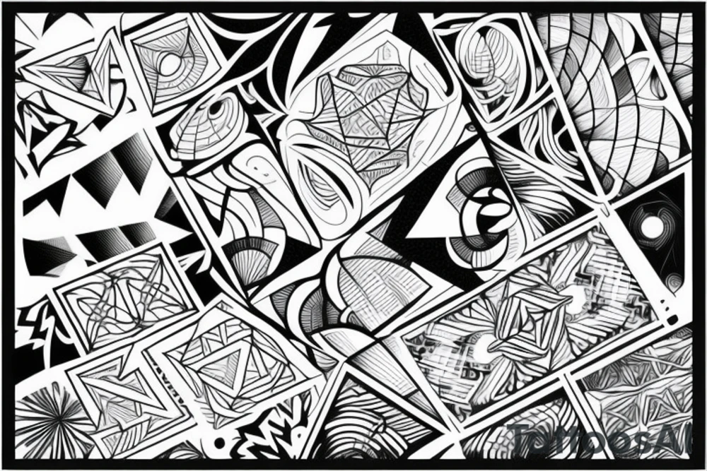 Geometric transition to organic tattoo idea