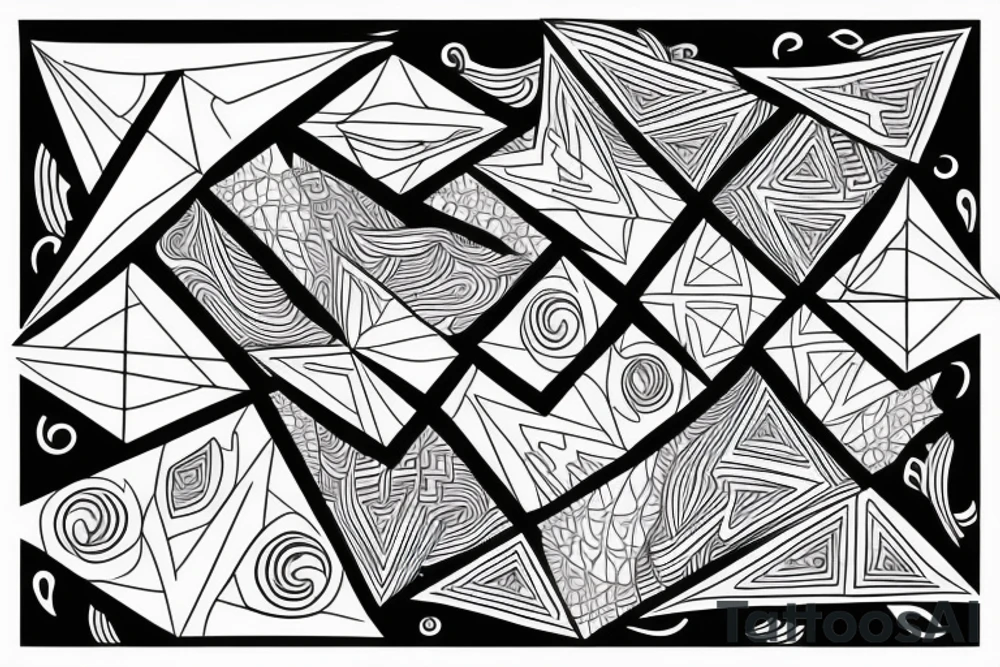 Geometric transition to organic tattoo idea