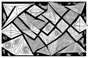 Geometric transition to organic tattoo idea