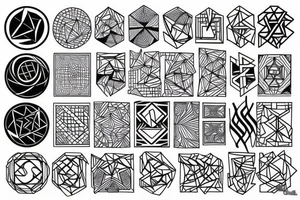 Geometric transition to organic tattoo idea