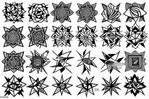 Geometric transition to flowers tattoo idea