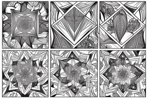Geometric transition to flowers tattoo idea