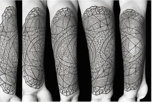 Geometric transition to flowers tattoo idea
