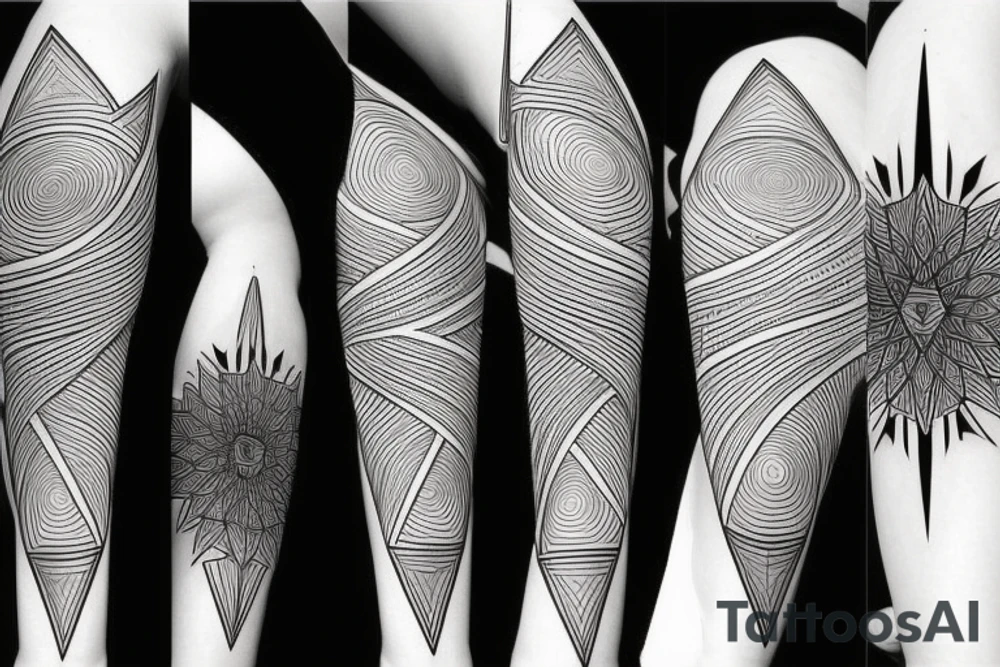 Geometric transition tattoo idea