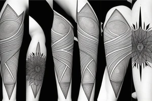 Geometric transition tattoo idea
