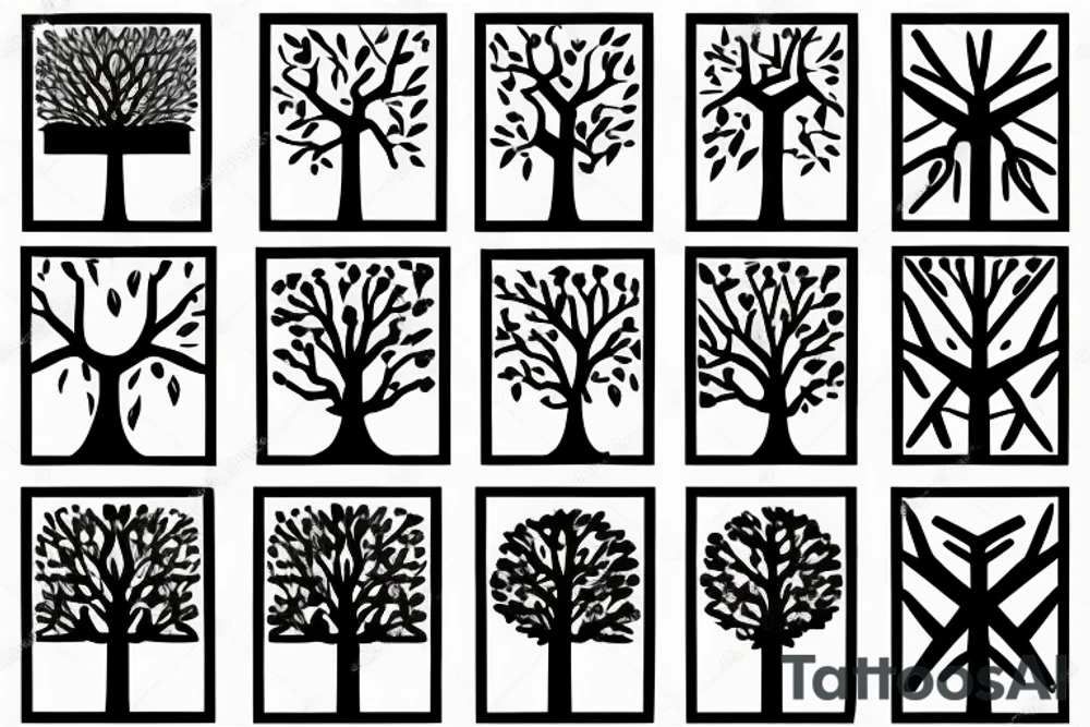 Tree that changes into blocks tattoo idea