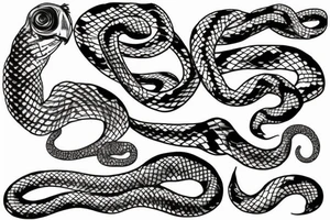 black and white snake tattoo idea