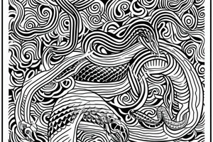 outlined snake black and white tattoo idea