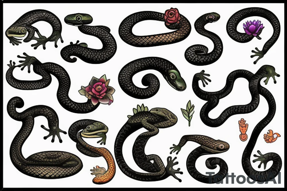 amphibian snake tattoo idea