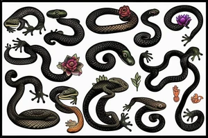 amphibian snake tattoo idea