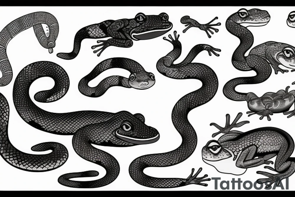 amphibian snake tattoo idea