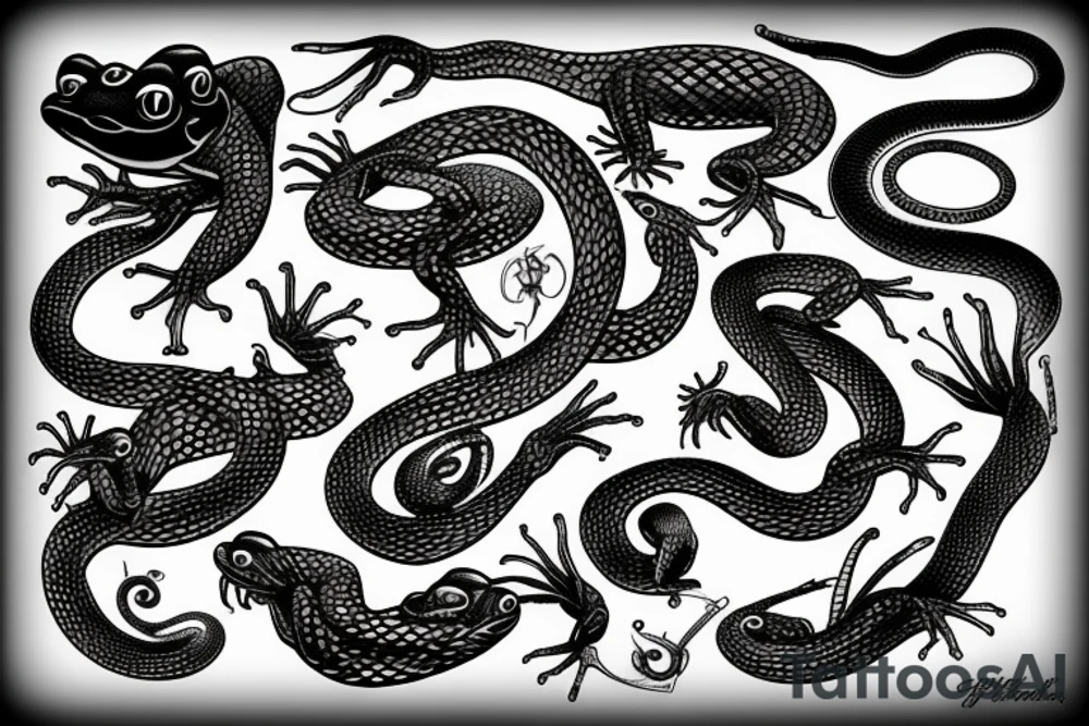 amphibian snake tattoo idea