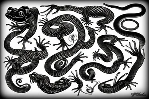 amphibian snake tattoo idea