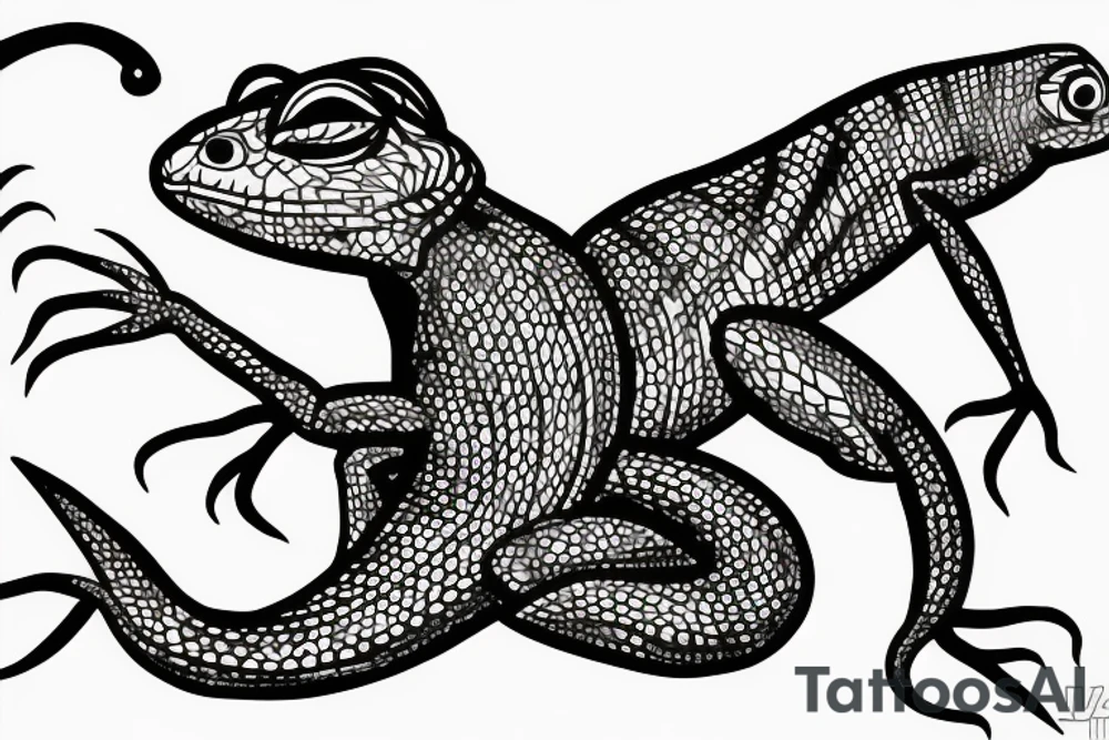 lizard with four legs and long tail tattoo idea lizard with four legs and long tail tattoo idea