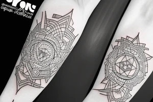 Geometric sleeve tattoo idea