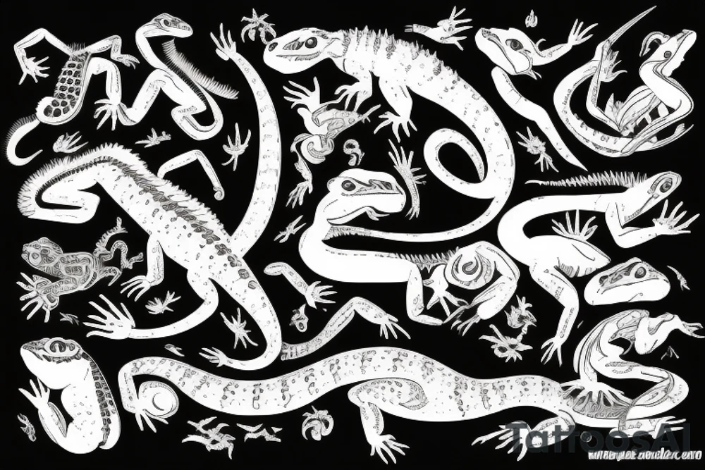 lizard with four legs and long tail tattoo idea lizard with four legs and long tail tattoo idea