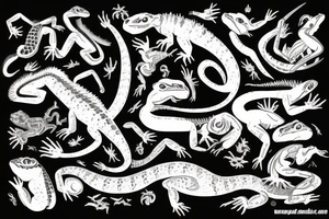 lizard with four legs and long tail tattoo idea