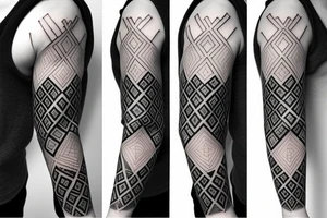 Geometric sleeve tattoo idea