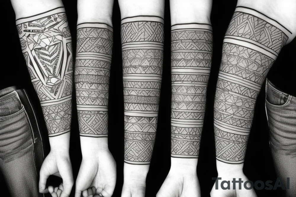 Forearm geometric tattoo idea