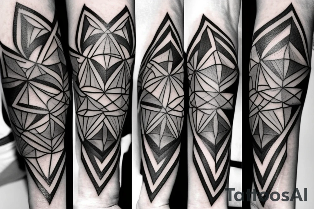 Forearm geometric tattoo idea