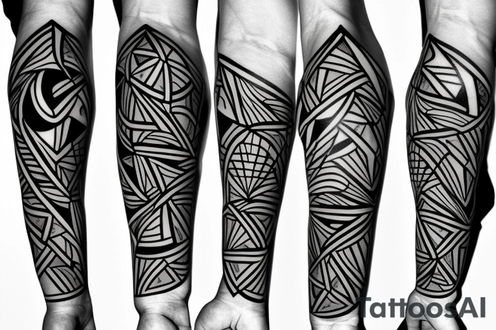 Forearm geometric tattoo idea