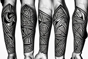 Forearm geometric tattoo idea