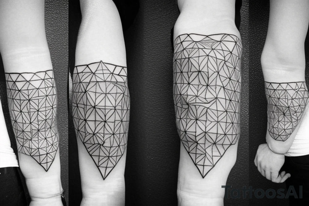 Geometric pattern sleeve tattoo idea