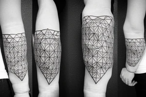 Geometric pattern sleeve tattoo idea