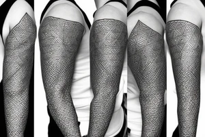 Geometric pattern sleeve tattoo idea