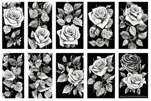Rose avec des pétales qui tombent et des dates tattoo idea