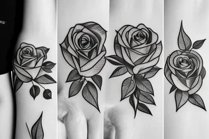 Rose avec des pétales qui tombent et des dates tattoo idea