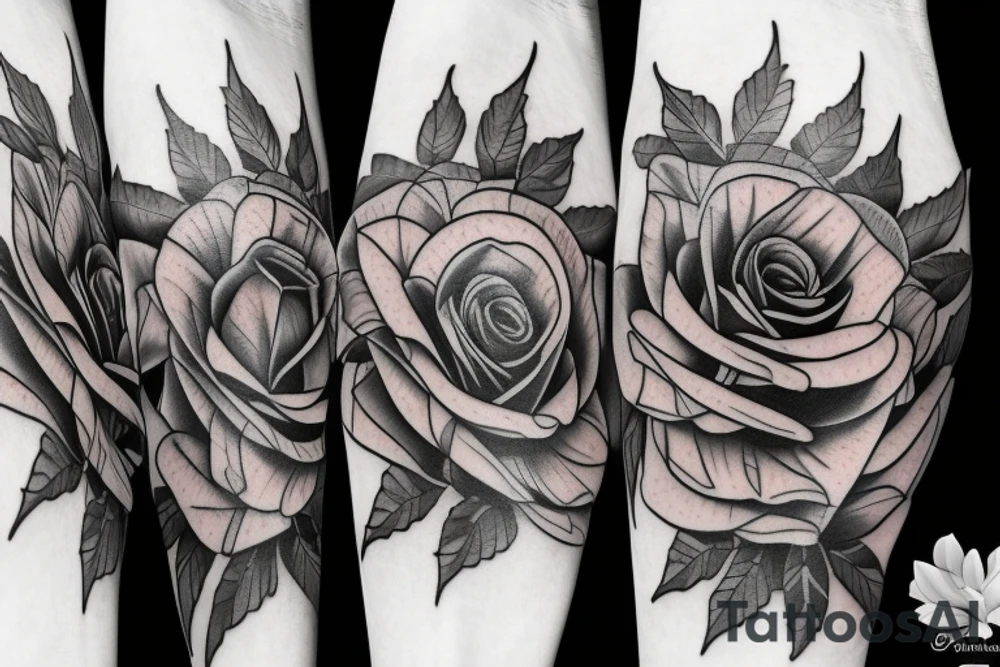 Rose avec tiges avec des pétales qui tombent tattoo idea