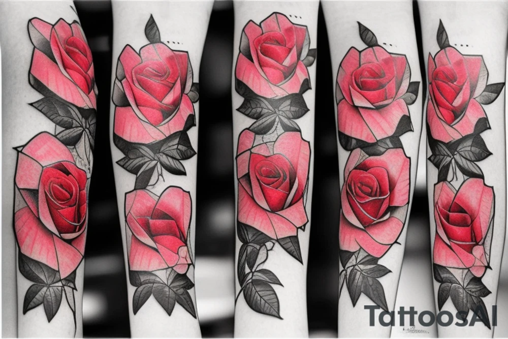 Rose avec tiges avec des pétales qui tombent tattoo idea