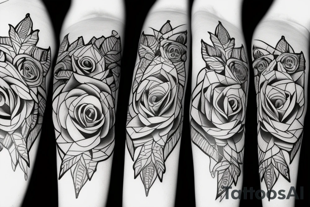 Rose avec tiges avec des pétales qui tombent tattoo idea