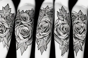 Rose avec tiges avec des pétales qui tombent tattoo idea