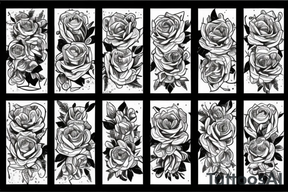 Rose avec tiges avec des pétales qui tombent tattoo idea