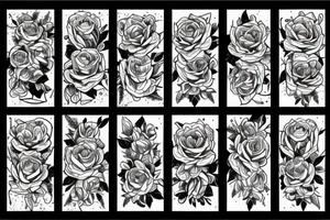 Rose avec tiges avec des pétales qui tombent tattoo idea