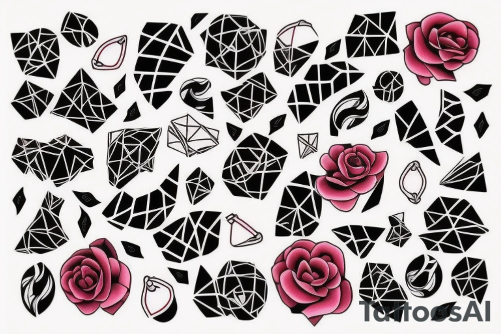 Longue rose rouge avec sa tige et des pétales qui s envolent tattoo idea