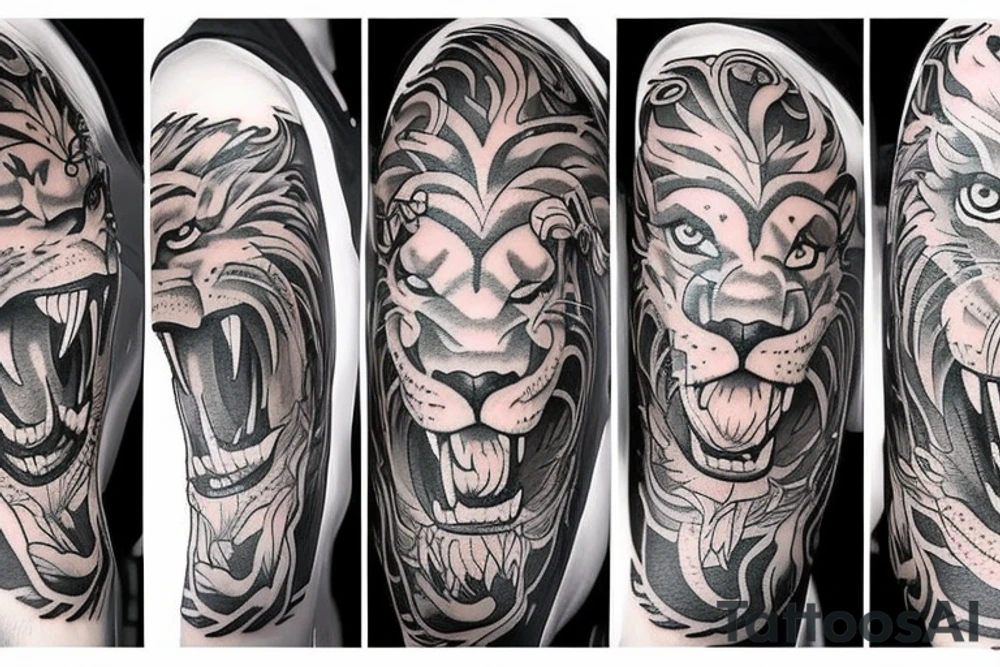 Lion roaring  
tattoo tattoo idea