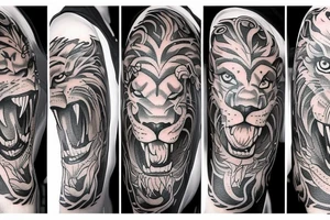 Lion roaring  
tattoo tattoo idea